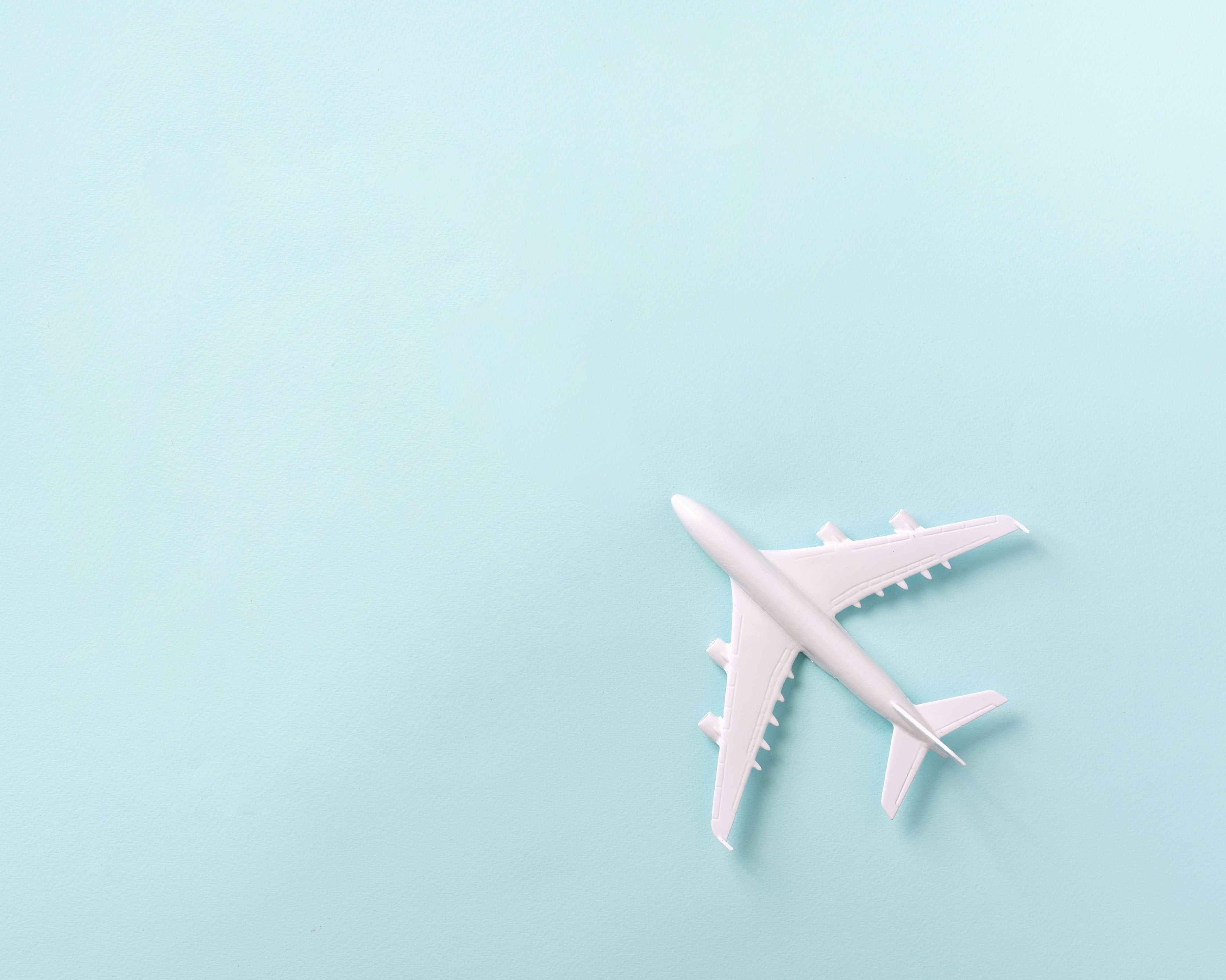 A plane on a blue background